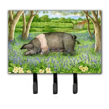 Carolines Treasures Carolines Treasures CDCO0377TH68 Pig in Bluebells by Debbie Cook Leash or Key Holder CDCO0377TH68